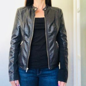 Express faux leather black jacker size S